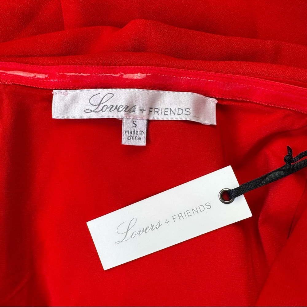 NEW Lovers + Friends Anzen Strapless Gown Bright Red Size Small - Picture 6 of 8